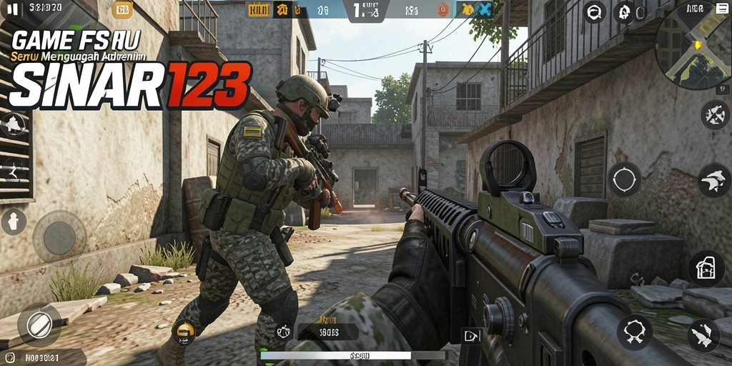 Tangkapan layar gameplay SINAR123 menampilkan aksi tembak-menembak yang mendebarkan.